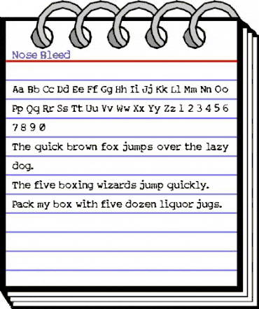 Nose Bleed Regular animated font preview