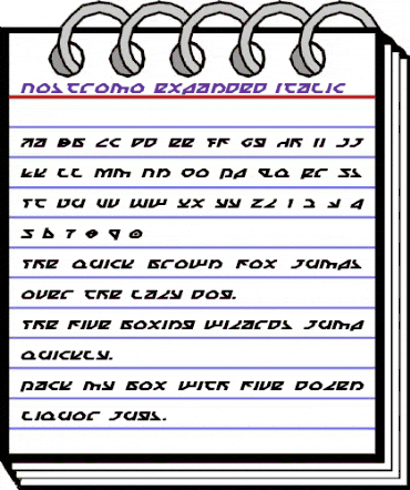 Nostromo Expanded Italic Expanded Italic animated font preview Nostromo Expanded Italic Expanded Italic animated font preview