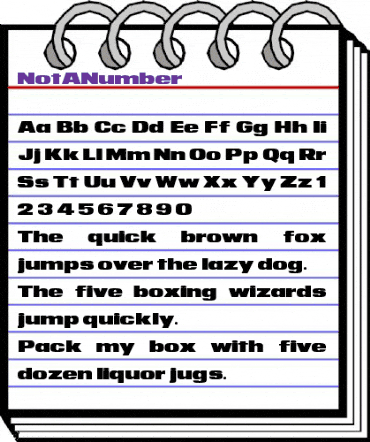 NotANumber Regular animated font preview