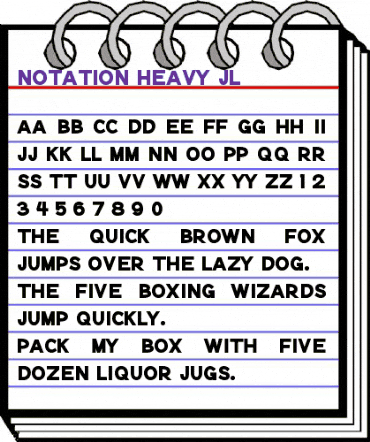 Notation Heavy JL Regular animated font preview
