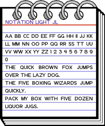 Notation Light JL Regular animated font preview