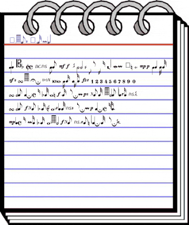 Notes Normal animated font preview