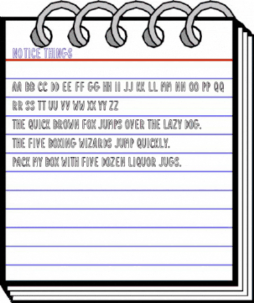 Notice Things Regular animated font preview