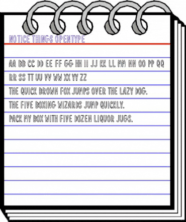 Notice Things Regular animated font preview