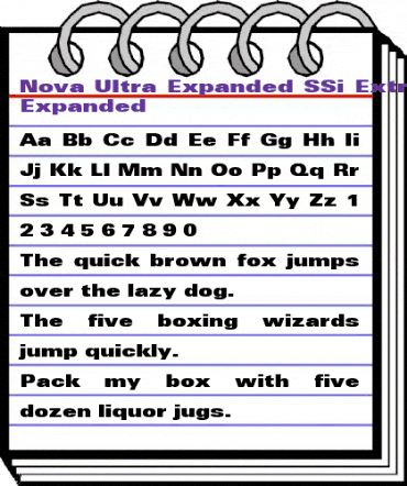 Nova Ultra Expanded SSi Extra Black Expanded animated font preview