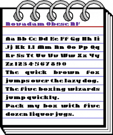 Novadam Obese NF Regular animated font preview