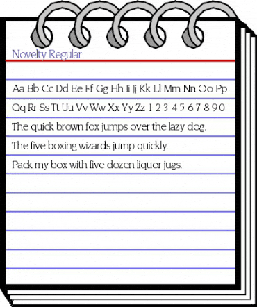 Novelty Regular animated font preview