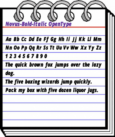 Novus-Bold-Italic Regular animated font preview