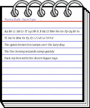 Nueva Italic animated font preview Nueva Italic animated font preview