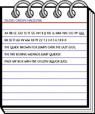 Nuevo Orden Nacional Regular animated font preview