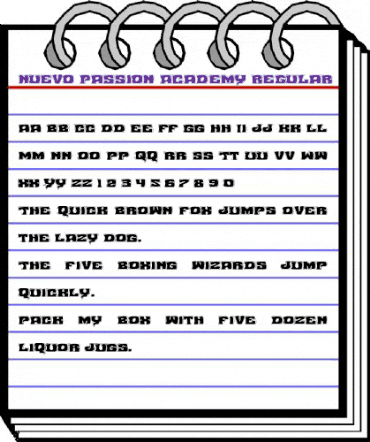 Nuevo Passion Academy Regular animated font preview