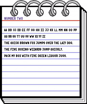 NUMBER two Regular animated font preview