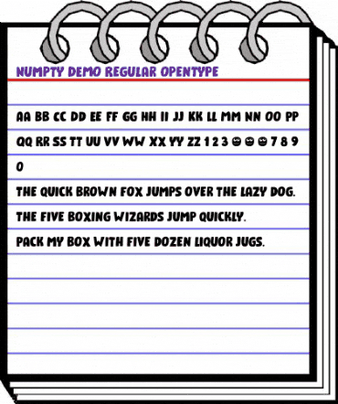 Numpty DEMO Regular animated font preview