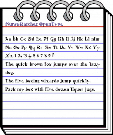 NurseRatchet Regular animated font preview