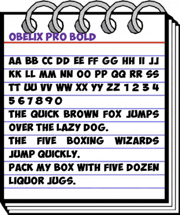 ObelixPro Bold animated font preview ObelixPro Bold animated font preview