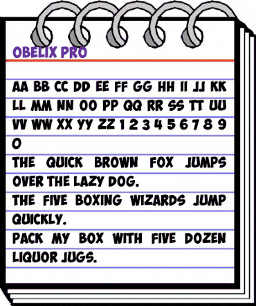ObelixPro Regular animated font preview ObelixPro Regular animated font preview