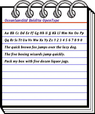 Ocean Sans Std Bold Italic animated font preview Ocean Sans Std Bold Italic animated font preview