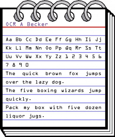 OCR A Becker Regular animated font preview OCR A Becker Regular animated font preview