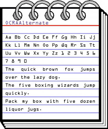 OCRAAlternate Roman animated font preview OCRAAlternate Roman animated font preview