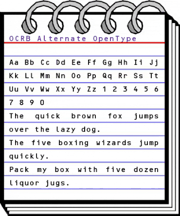 OCRB Alternate animated font preview OCRB Alternate animated font preview
