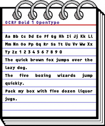 OCRF Bold animated font preview