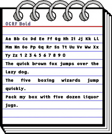 OCRF Bold animated font preview OCRF Bold animated font preview