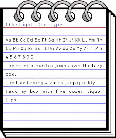 OCRF-LightC Regular animated font preview OCRF-LightC Regular animated font preview