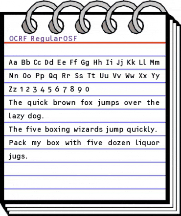 OCRF Regular animated font preview OCRF Regular animated font preview