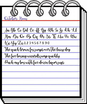 October Moon Regular animated font preview