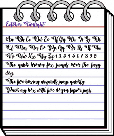 October Twilight Regular animated font preview October Twilight Regular animated font preview