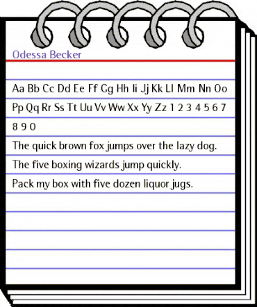 Odessa Becker Normal animated font preview Odessa Becker Normal animated font preview