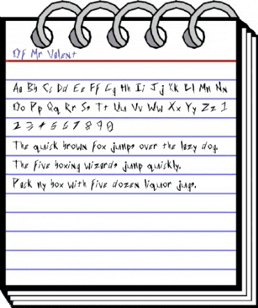 Of Mr Valent Regular animated font preview Of Mr Valent Regular animated font preview