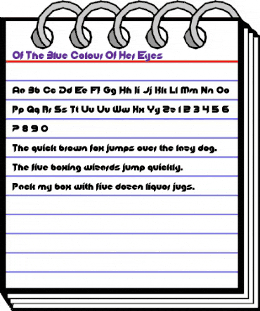 Of The Blue Colour Of Her Eyes Regular animated font preview Of The Blue Colour Of Her Eyes Regular animated font preview