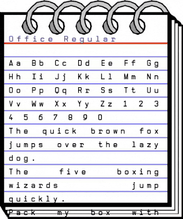 Office Regular animated font preview
