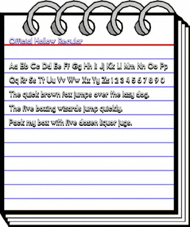 Official Hollow Regular animated font preview Official Hollow Regular animated font preview