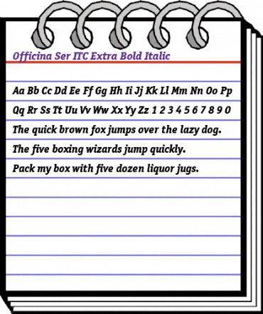 OfficinaSerITCMedium Bold Italic animated font preview