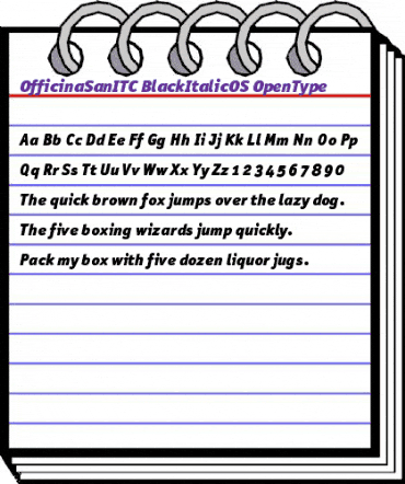 OfficinaSanITC BlackItalicOS animated font preview