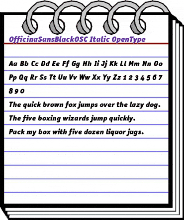 OfficinaSansBlackOSC Italic animated font preview OfficinaSansBlackOSC Italic animated font preview