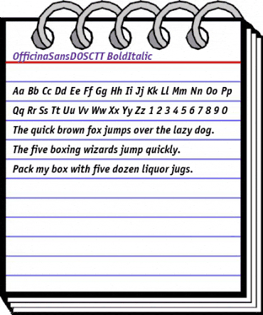 OfficinaSansDOSCTT BoldItalic animated font preview
