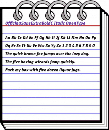 OfficinaSansExtraBoldC Italic animated font preview OfficinaSansExtraBoldC Italic animated font preview