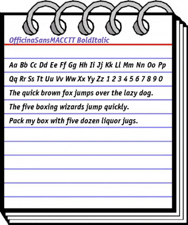 OfficinaSansMACCTT BoldItalic animated font preview OfficinaSansMACCTT BoldItalic animated font preview
