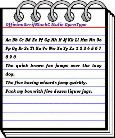 OfficinaSerifBlackC Italic animated font preview