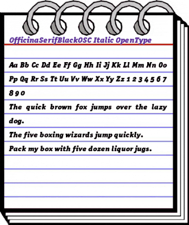 OfficinaSerifBlackOSC Italic animated font preview OfficinaSerifBlackOSC Italic animated font preview