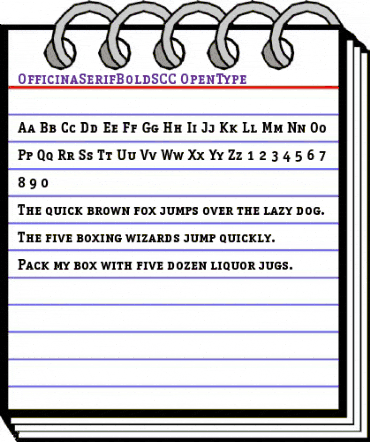 OfficinaSerifBoldSCC Regular animated font preview