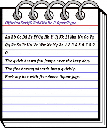 OfficinaSerifC Bold Italic animated font preview