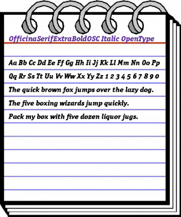 OfficinaSerifExtraBoldOSC Italic animated font preview OfficinaSerifExtraBoldOSC Italic animated font preview
