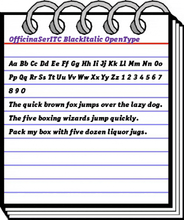 OfficinaSerITC Regular animated font preview