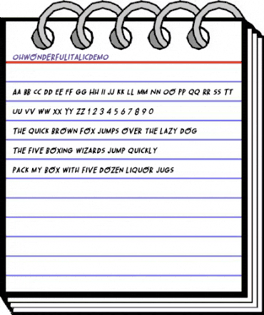 Oh Wonderful Italic DEMO Italic animated font preview Oh Wonderful Italic DEMO Italic animated font preview