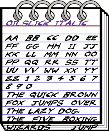 Oilslick Italic animated font preview Oilslick Italic animated font preview