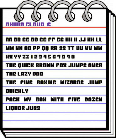 Okuba Cloud__G Regular animated font preview Okuba Cloud__G Regular animated font preview